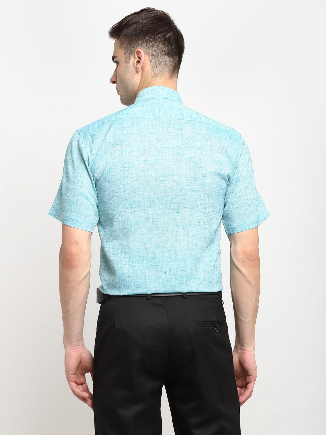 Jainish Green Men's Solid Cotton Half Sleeves Formal Shirt ( SF 783Green ) | Grocsy