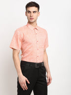 Jainish Orange Men's Solid Cotton Half Sleeves Formal Shirt ( SF 783Orange ) | Grocsy