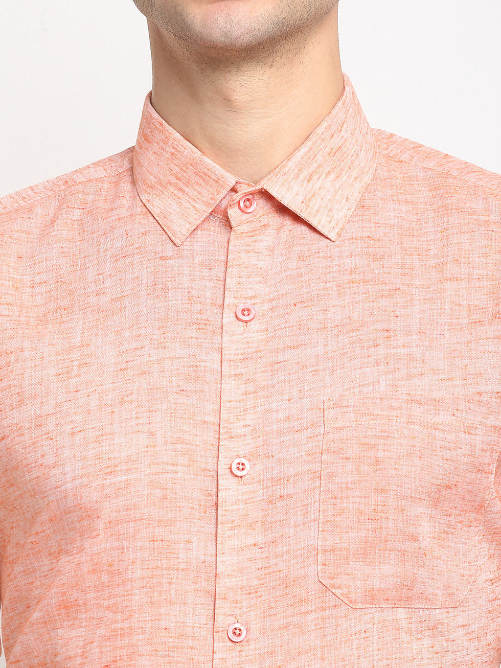 Jainish Orange Men's Solid Cotton Half Sleeves Formal Shirt ( SF 783Orange ) | Grocsy