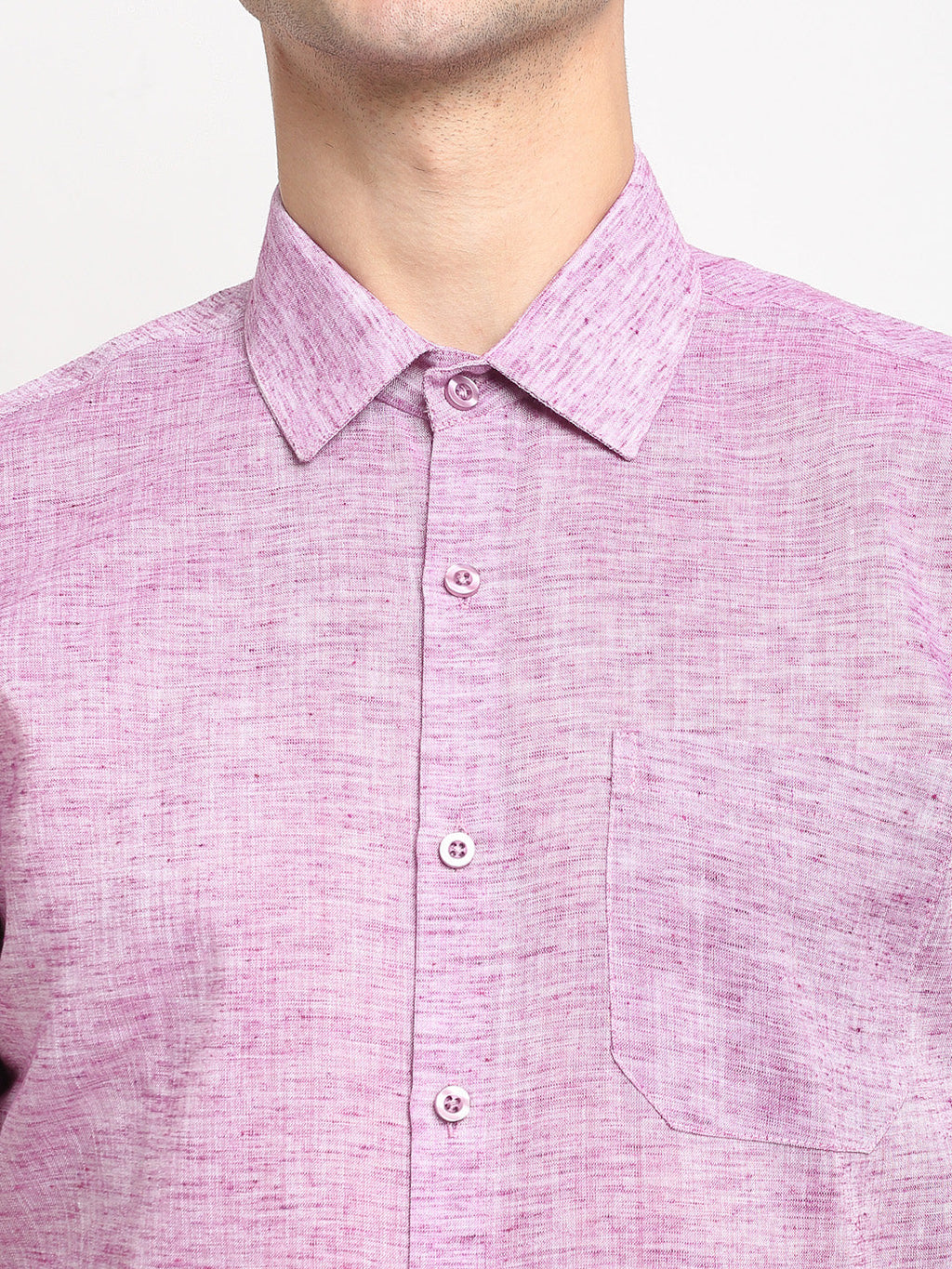Jainish Purple Men's Solid Cotton Half Sleeves Formal Shirt ( SF 783Purple ) | Grocsy