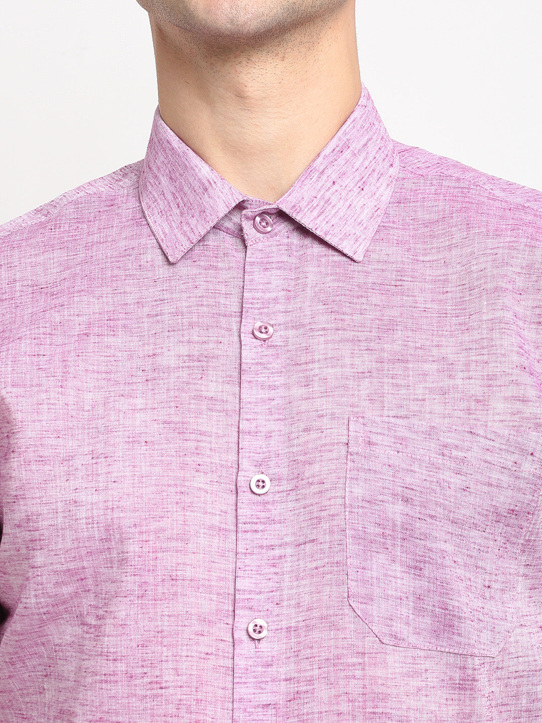 Jainish Purple Men's Solid Cotton Half Sleeves Formal Shirt ( SF 783Purple ) | Grocsy