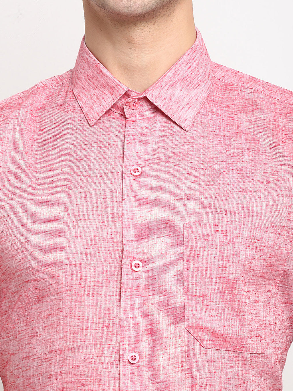 Jainish Red Men's Solid Cotton Half Sleeves Formal Shirt ( SF 783Red ) | Grocsy