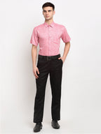 Jainish Red Men's Solid Cotton Half Sleeves Formal Shirt ( SF 783Red ) | Grocsy
