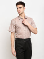 Jainish Rust Men's Solid Cotton Half Sleeves Formal Shirt ( SF 783Rust ) | Grocsy