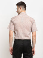 Jainish Rust Men's Solid Cotton Half Sleeves Formal Shirt ( SF 783Rust ) | Grocsy