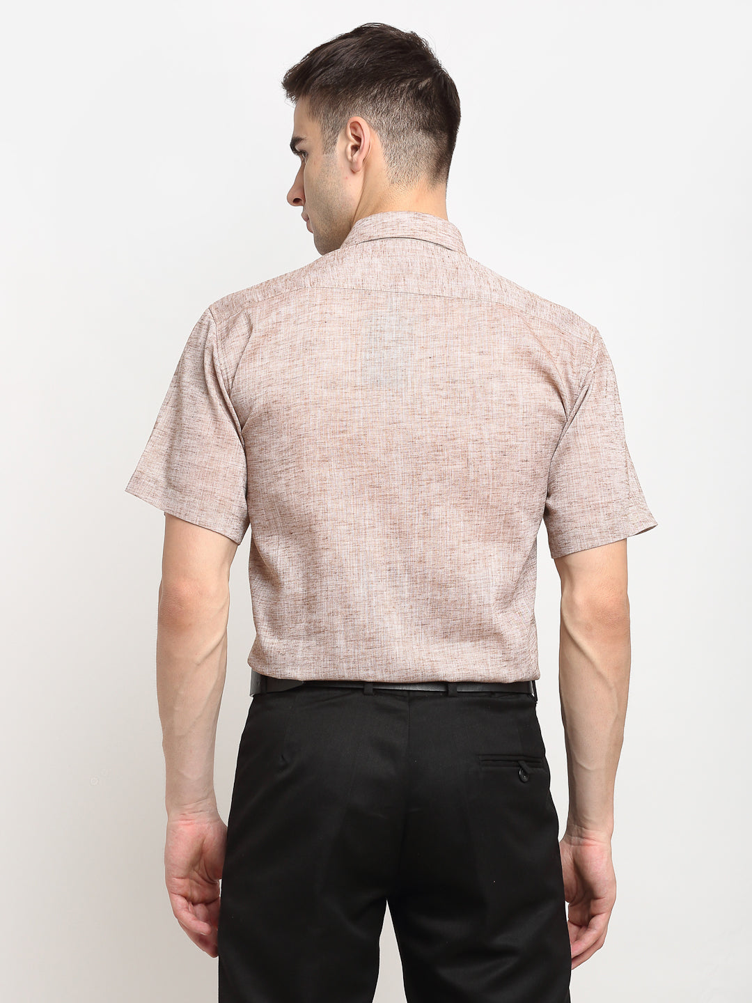 Jainish Rust Men's Solid Cotton Half Sleeves Formal Shirt ( SF 783Rust ) | Grocsy