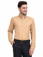 Jainish Beige Men's Button Down Collar Cotton Formal Shirt ( SF 785Beige ) | Grocsy