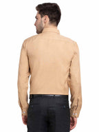 Jainish Beige Men's Button Down Collar Cotton Formal Shirt ( SF 785Beige ) | Grocsy