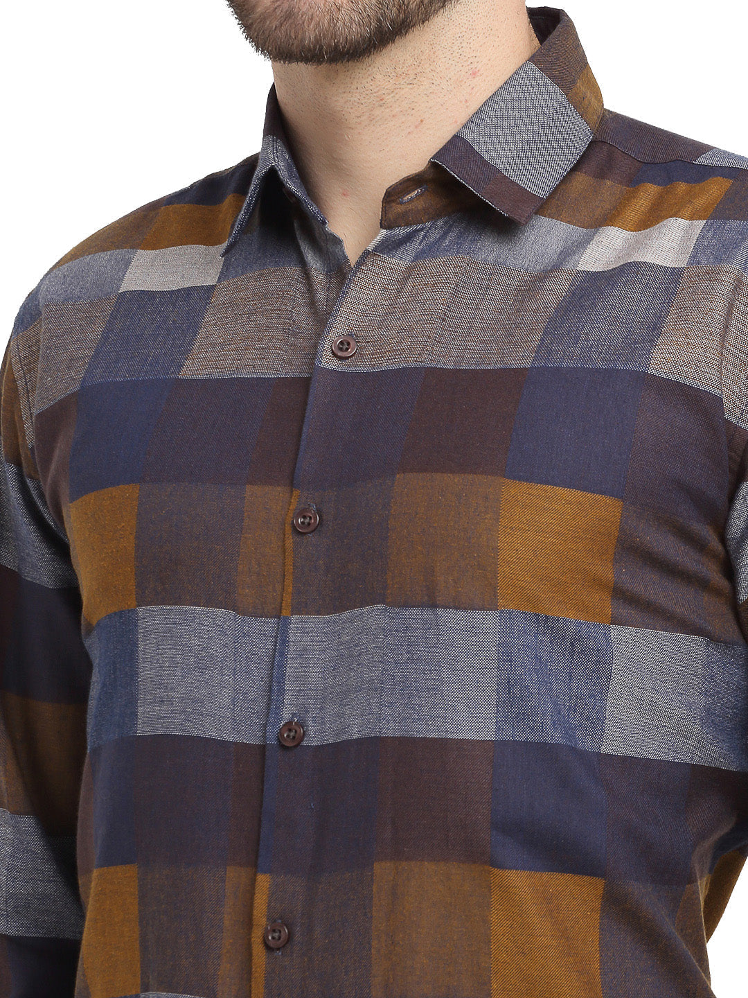 Jainish Multicolor Men's Checked Cotton Formal Shirt ( SF 787Multi ) | Grocsy