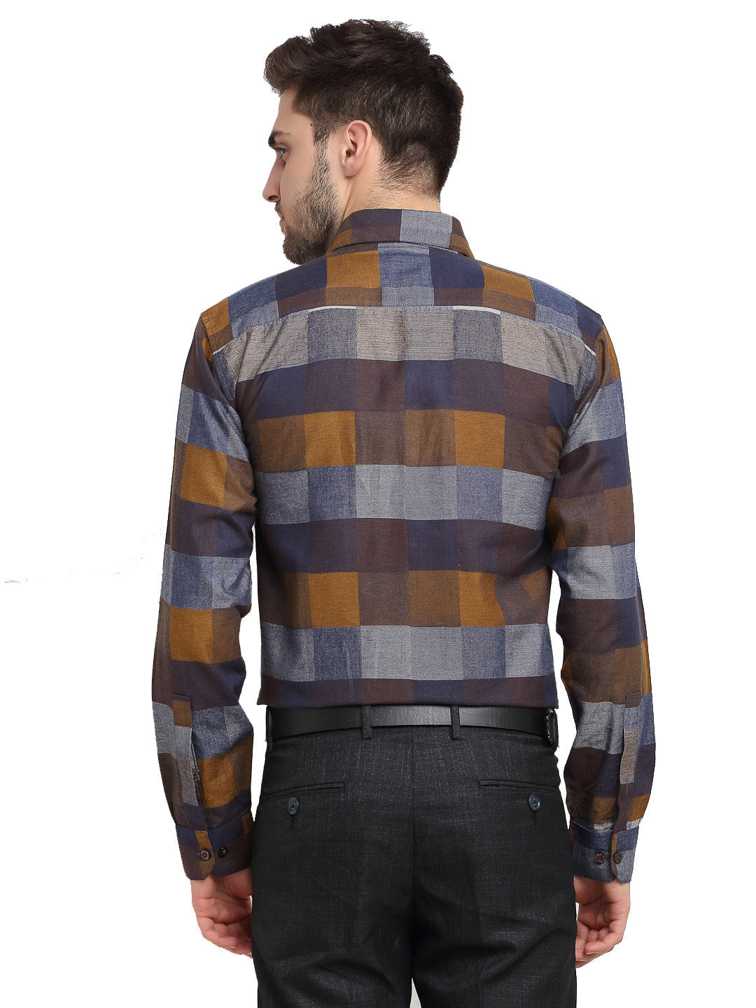 Jainish Multicolor Men's Checked Cotton Formal Shirt ( SF 787Multi ) | Grocsy