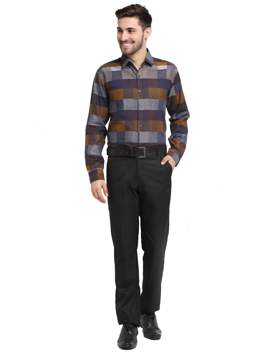 Jainish Multicolor Men's Checked Cotton Formal Shirt ( SF 787Multi ) | Grocsy
