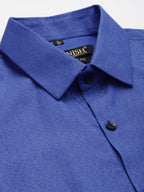 Jainish Men's Solid Formal Cotton Shirt ( SF 788Blue ) | Grocsy