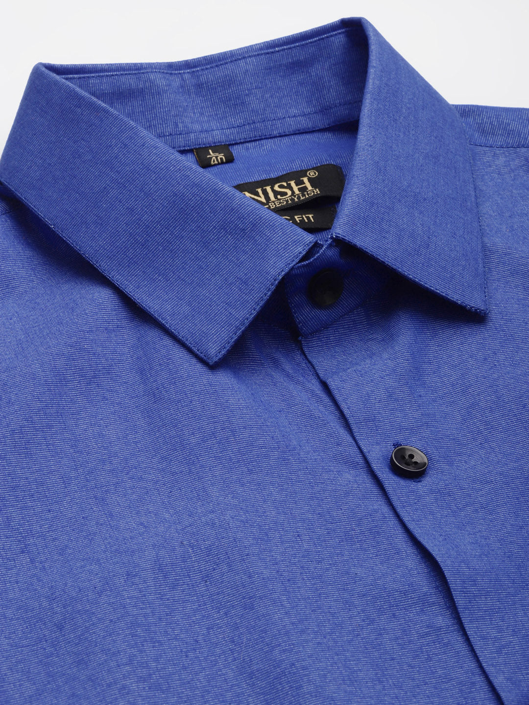 Jainish Men's Solid Formal Cotton Shirt ( SF 788Blue ) | Grocsy