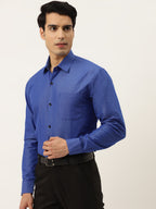 Jainish Men's Solid Formal Cotton Shirt ( SF 788Blue ) | Grocsy