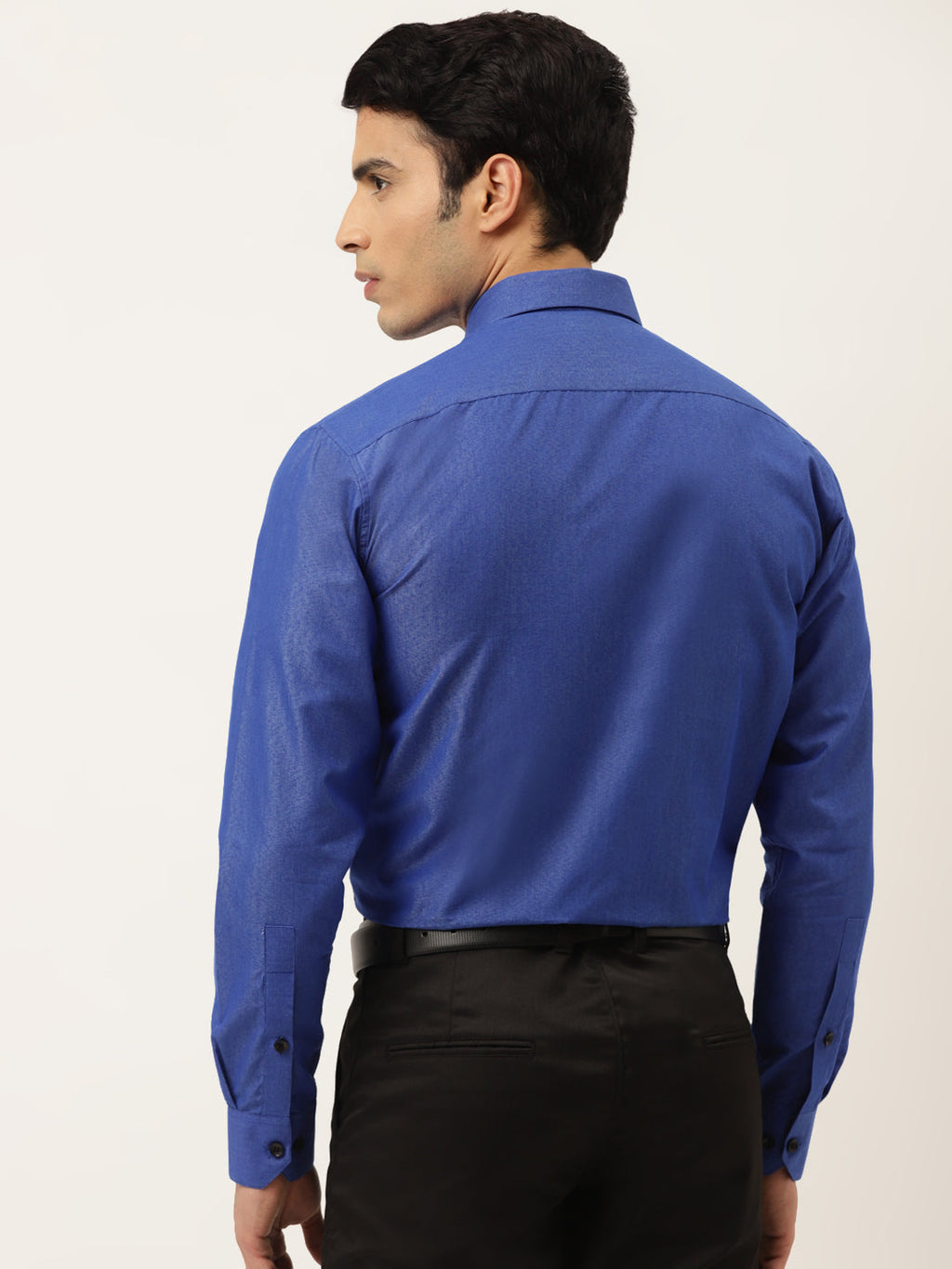 Jainish Men's Solid Formal Cotton Shirt ( SF 788Blue ) | Grocsy