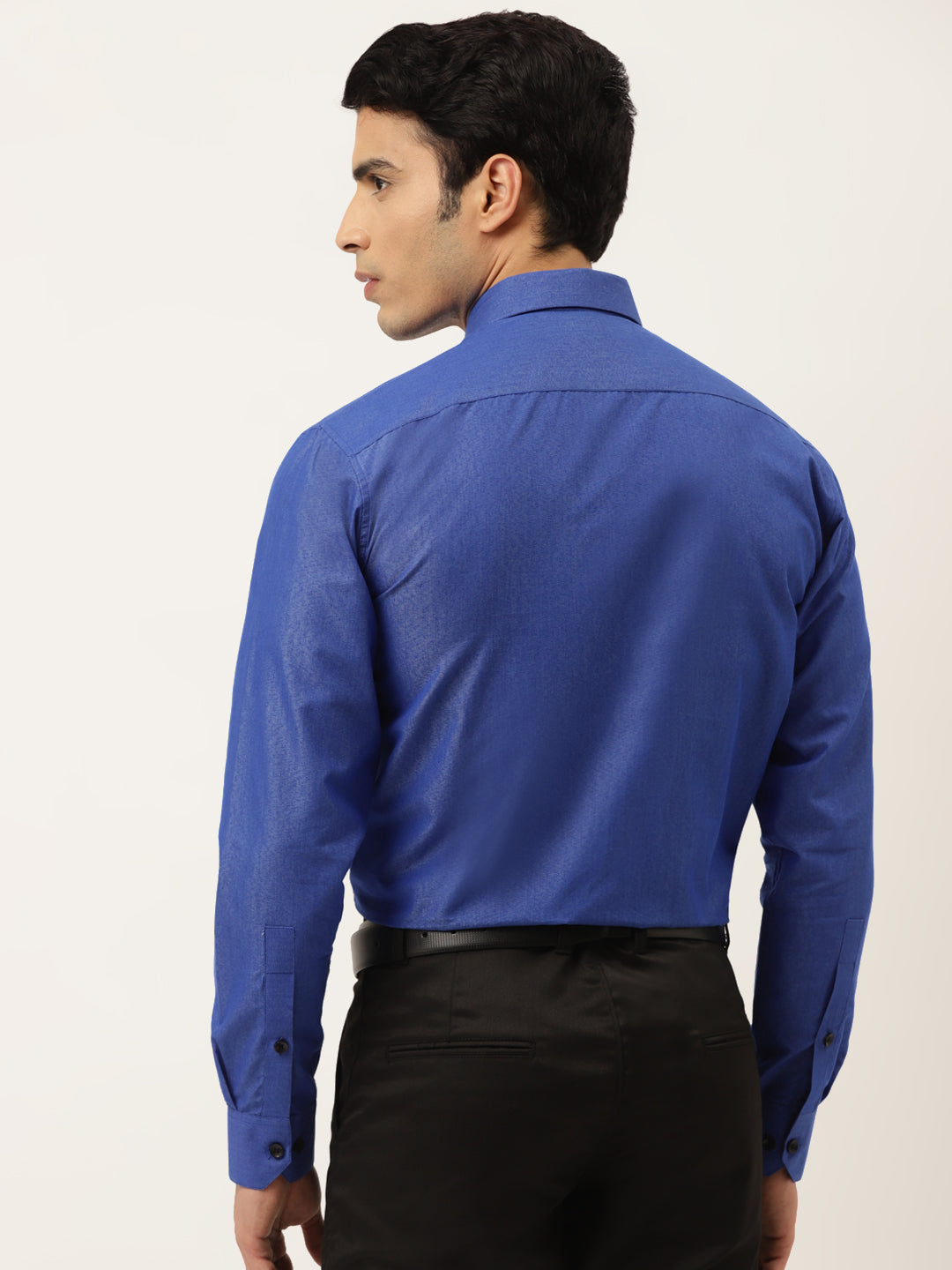 Jainish Men's Solid Formal Cotton Shirt ( SF 788Blue ) | Grocsy
