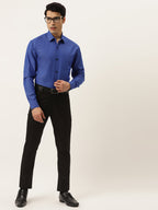 Jainish Men's Solid Formal Cotton Shirt ( SF 788Blue ) | Grocsy