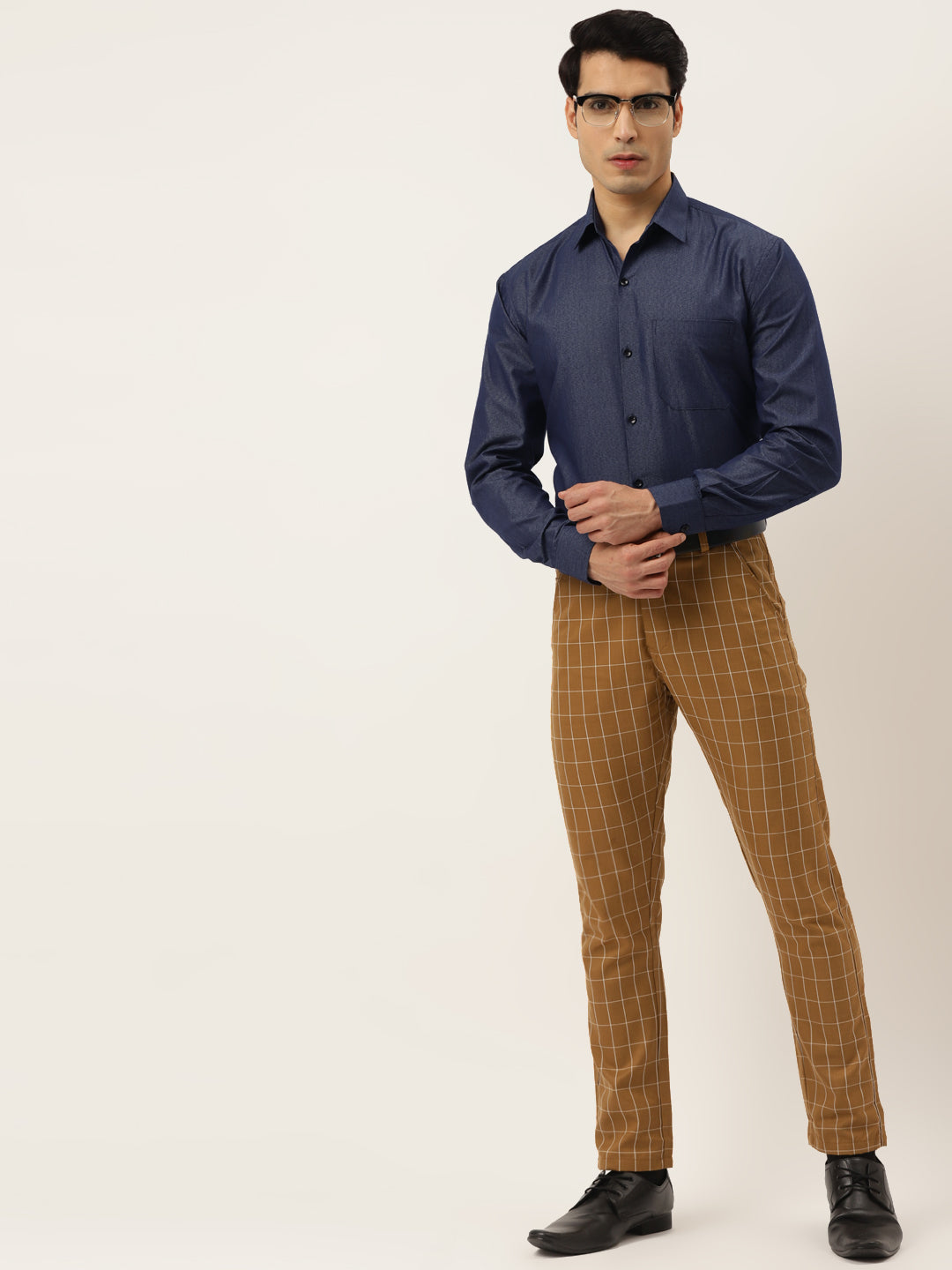 Jainish Men's Solid Formal Cotton Shirt ( SF 788Charcoal ) | Grocsy
