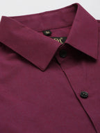 Jainish Men's Solid Formal Cotton Shirt ( SF 788Wine ) | Grocsy
