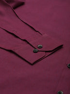 Jainish Men's Solid Formal Cotton Shirt ( SF 788Wine ) | Grocsy