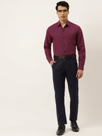Jainish Men's Solid Formal Cotton Shirt ( SF 788Wine ) | Grocsy