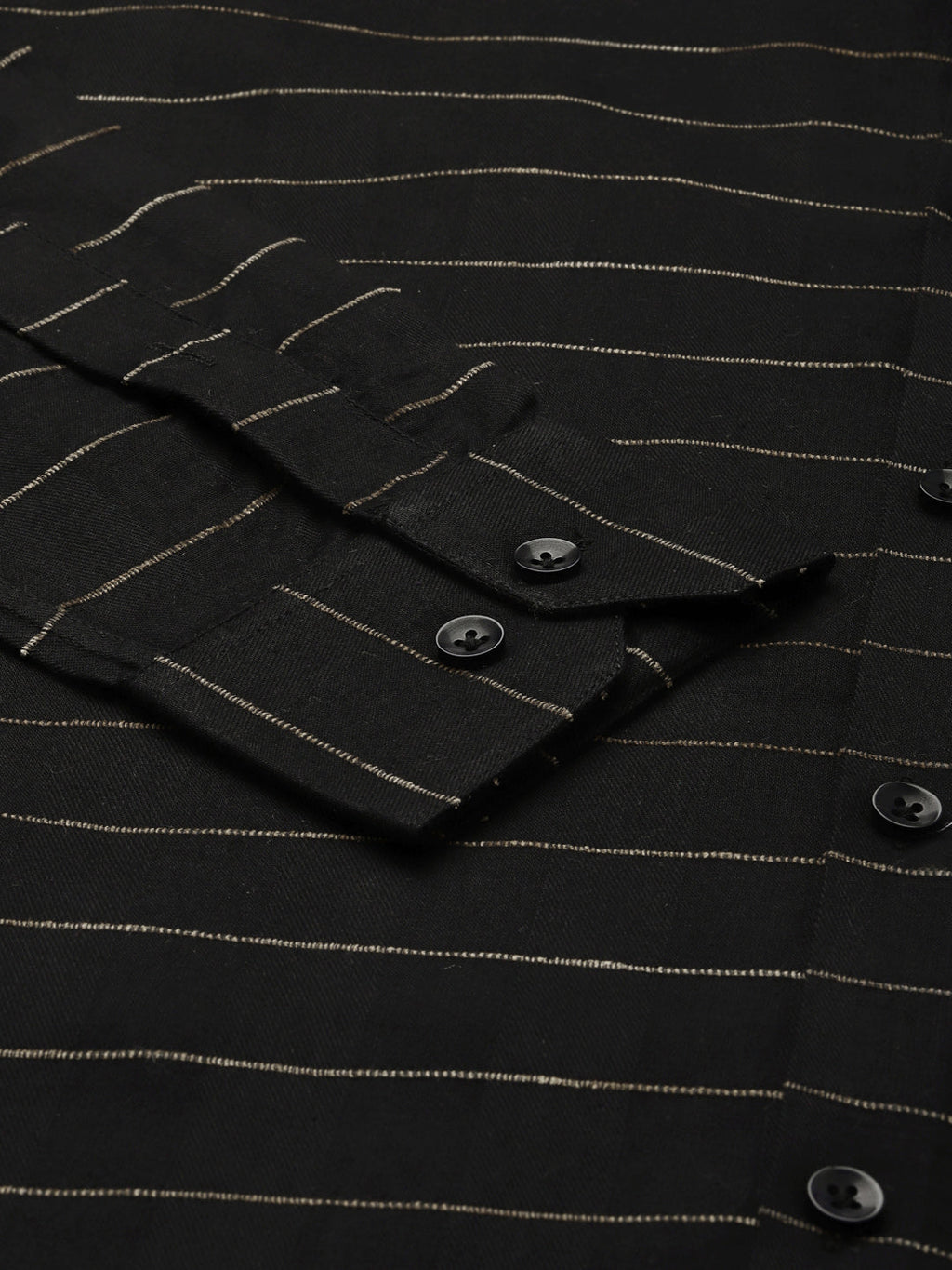 Jainish Men's Formal Cotton Horizontal Striped Shirt ( SF 790Black ) | Grocsy