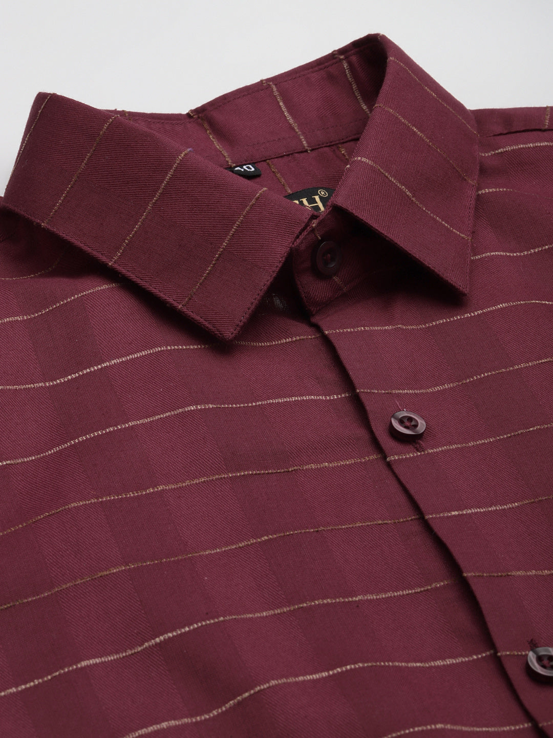 Jainish Men's Formal Cotton Horizontal Striped Shirt ( SF 790Maroon ) | Grocsy