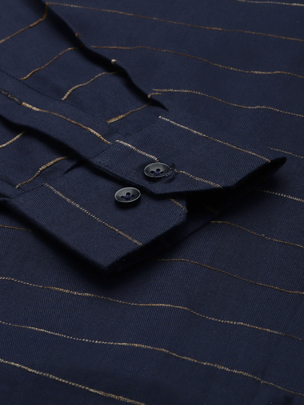 Jainish Men's Formal Cotton Horizontal Striped Shirt ( SF 790Navy ) | Grocsy