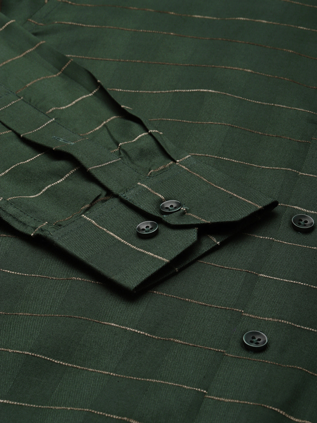 Jainish Men's Formal Cotton Horizontal Striped Shirt ( SF 790Olive ) | Grocsy