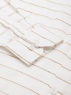 Jainish Men's Formal Cotton Horizontal Striped Shirt ( SF 790White ) | Grocsy