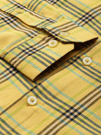 Jainish Men's Cotton Checked Formal Shirts ( SF 793Yellow ) | Grocsy