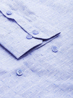 Jainish Men's Linen Cotton Polka Dots Formal Shirts ( SF 794Blue ) | Grocsy