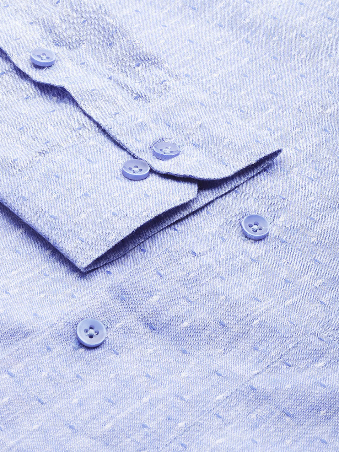 Jainish Men's Linen Cotton Polka Dots Formal Shirts ( SF 794Blue ) | Grocsy