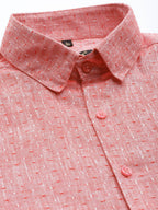Jainish Men's Linen Cotton Polka Dots Formal Shirts ( SF 794Red ) | Grocsy