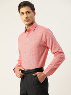 Jainish Men's Linen Cotton Polka Dots Formal Shirts ( SF 794Red ) | Grocsy