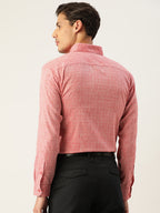 Jainish Men's Linen Cotton Polka Dots Formal Shirts ( SF 794Red ) | Grocsy