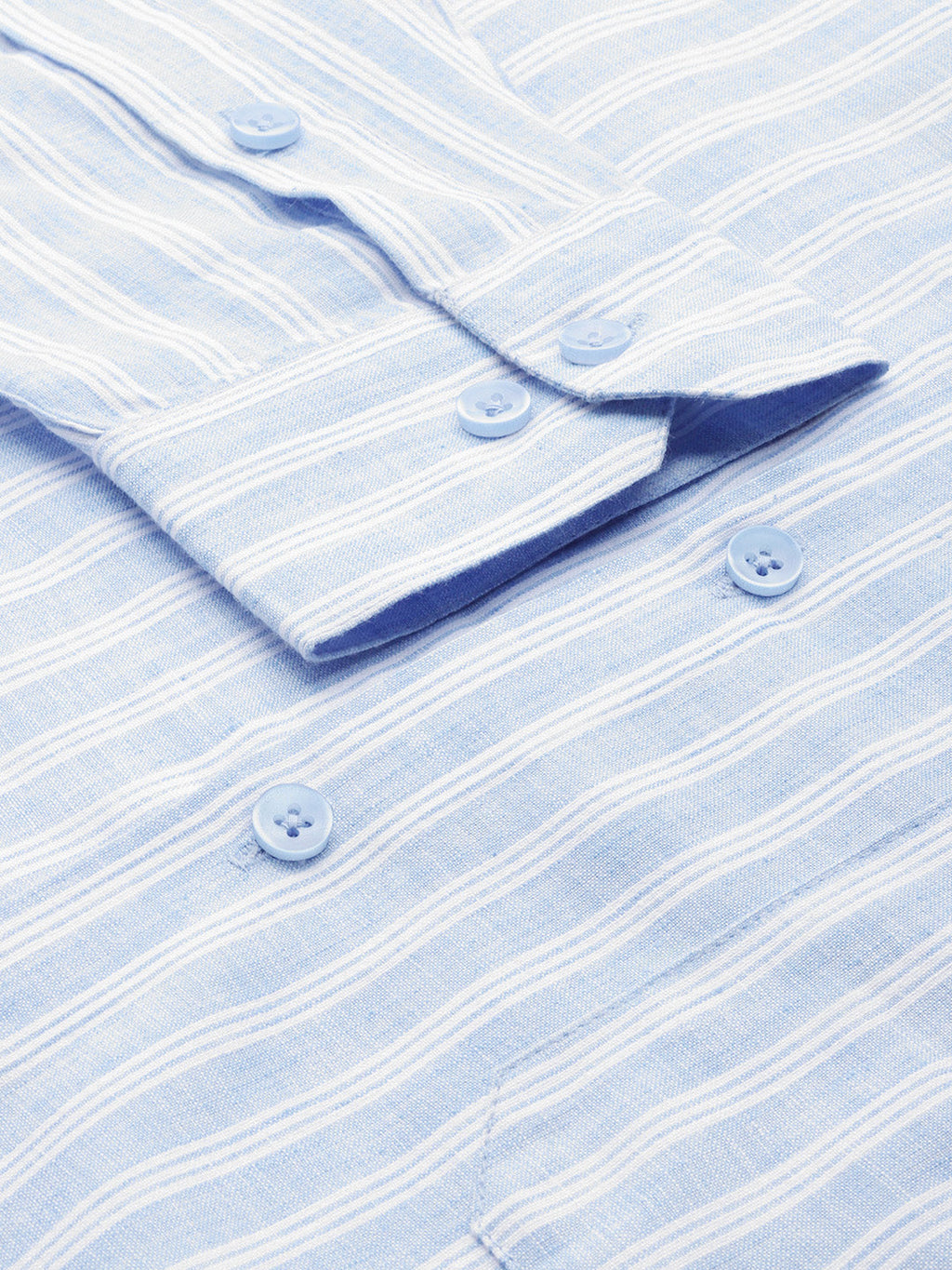 Jainish Men's Cotton Striped Formal Shirts ( SF 795Light-Blue ) | Grocsy