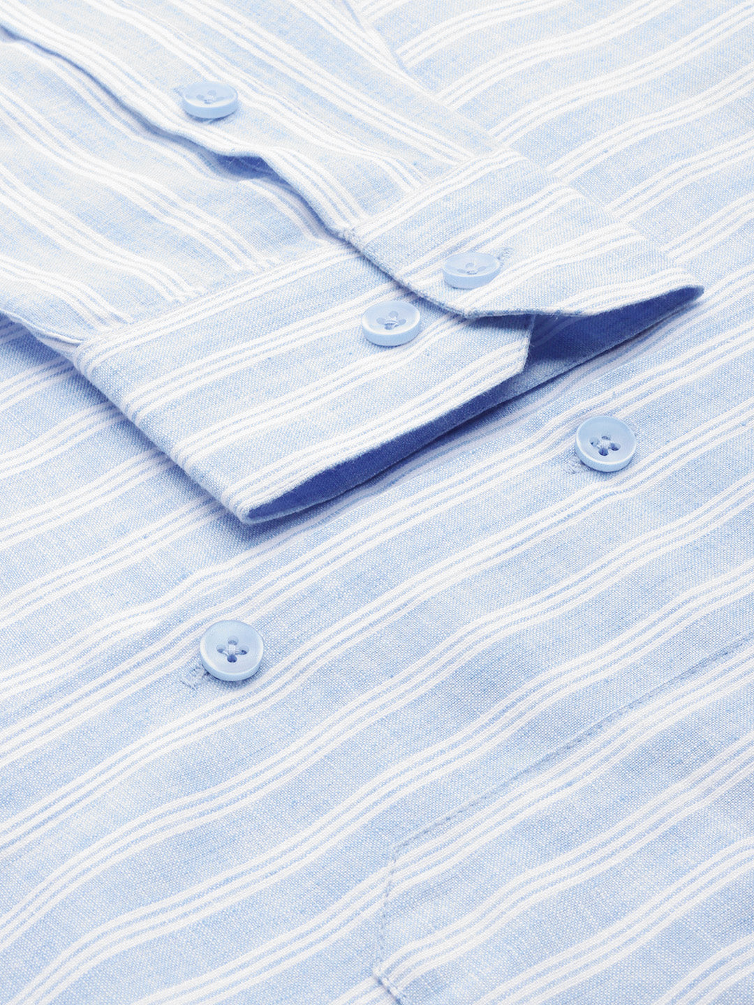 Jainish Men's Cotton Striped Formal Shirts ( SF 795Light-Blue ) | Grocsy