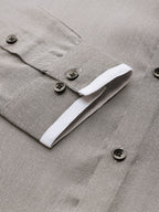 Jainish Men's Cotton Solid Formal Shirts ( SF 796Charcoal ) | Grocsy