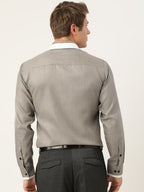 Jainish Men's Cotton Solid Formal Shirts ( SF 796Charcoal ) | Grocsy