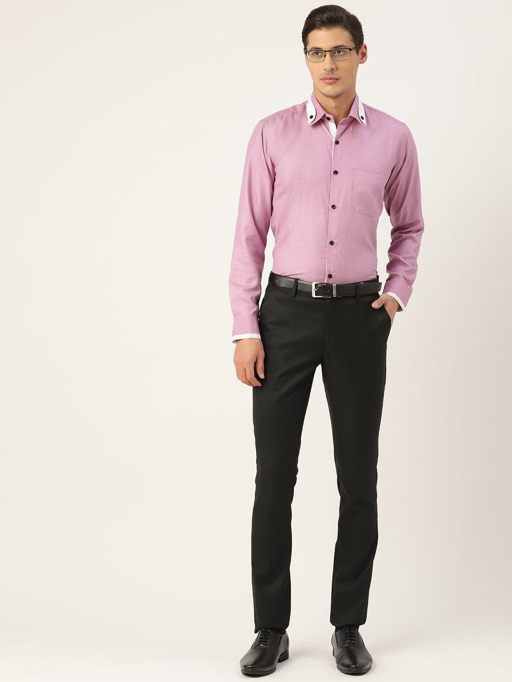 Jainish Men's Cotton Solid Formal Shirts ( SF 796Purple ) | Grocsy