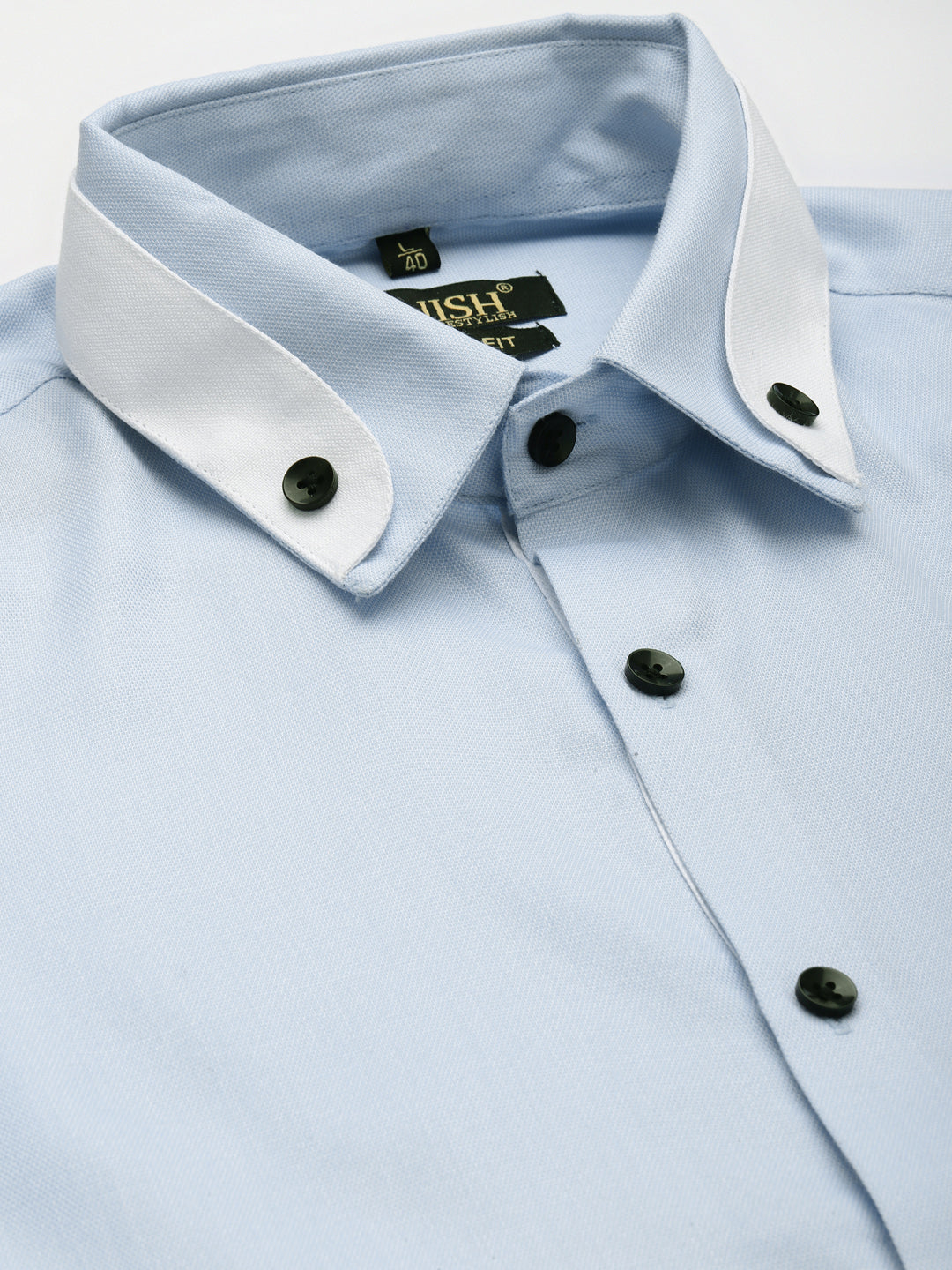Jainish Men's Cotton Solid Formal Shirts ( SF 796Sky ) | Grocsy