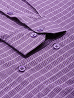 Jainish Men's Cotton Checked Formal Shirts ( SF 800Voilet ) | Grocsy