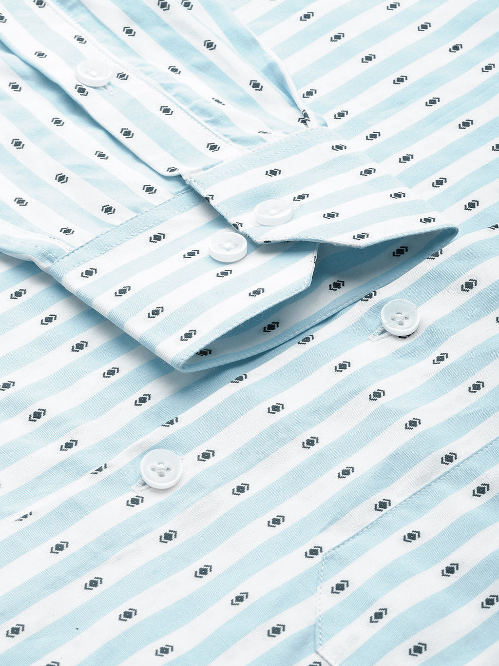 Jainish Men's Cotton Striped Formal Shirts ( SF 801Sky ) | Grocsy
