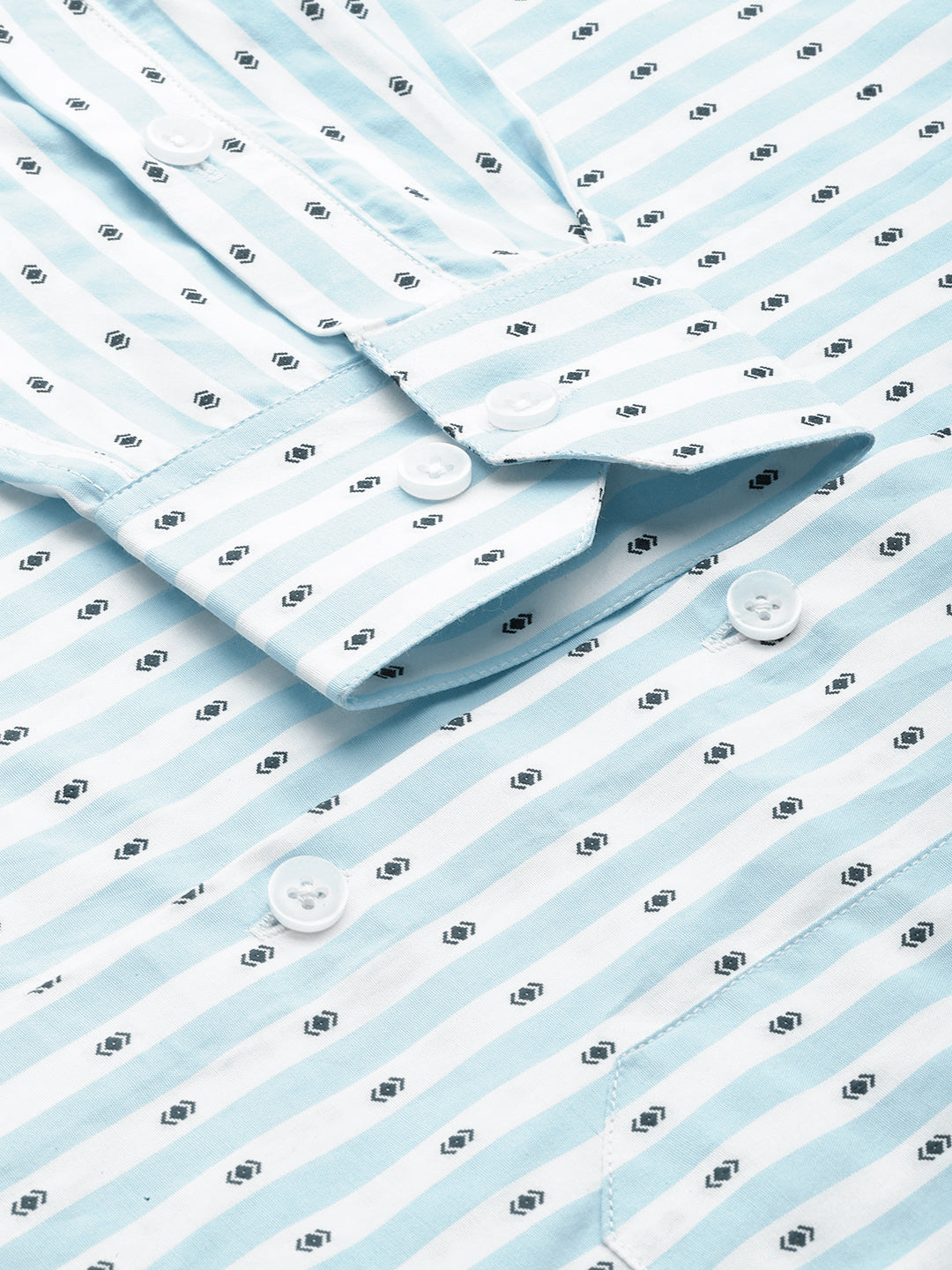 Jainish Men's Cotton Striped Formal Shirts ( SF 801Sky ) | Grocsy