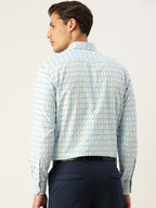 Jainish Men's Cotton Striped Formal Shirts ( SF 801Sky ) | Grocsy