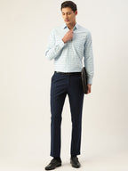 Jainish Men's Cotton Striped Formal Shirts ( SF 801Sky ) | Grocsy
