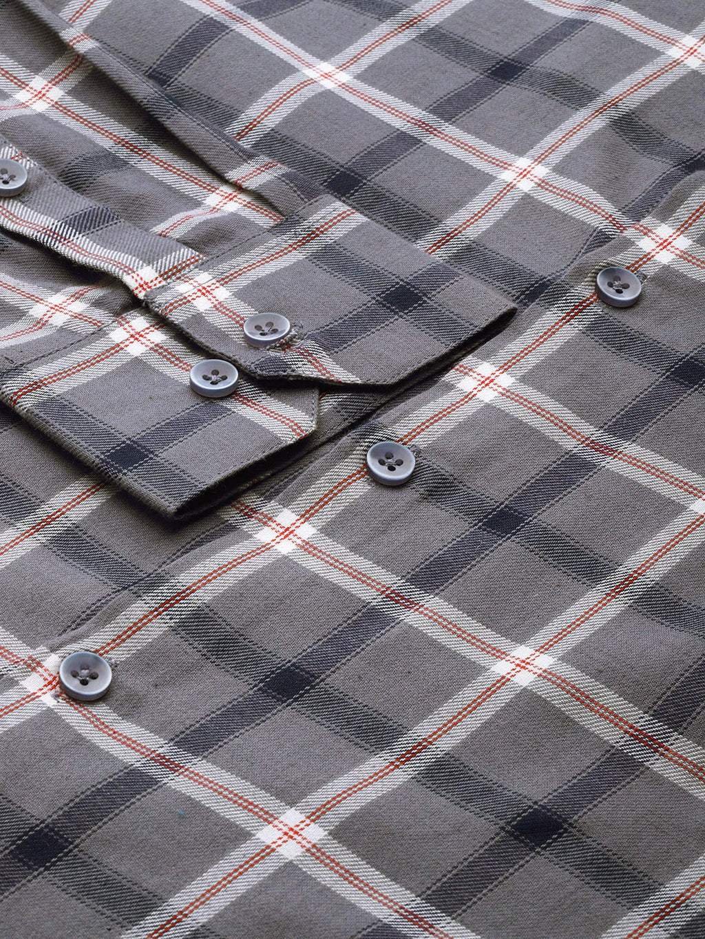 Jainish Men's Cotton Checked Formal Shirts ( SF 803Grey ) | Grocsy