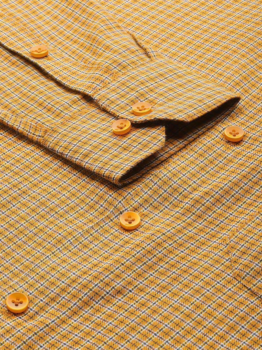 Jainish Men's Cotton Checked Formal Shirts ( SF 804Mustard ) | Grocsy