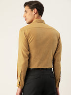 Jainish Men's Cotton Checked Formal Shirts ( SF 804Mustard ) | Grocsy